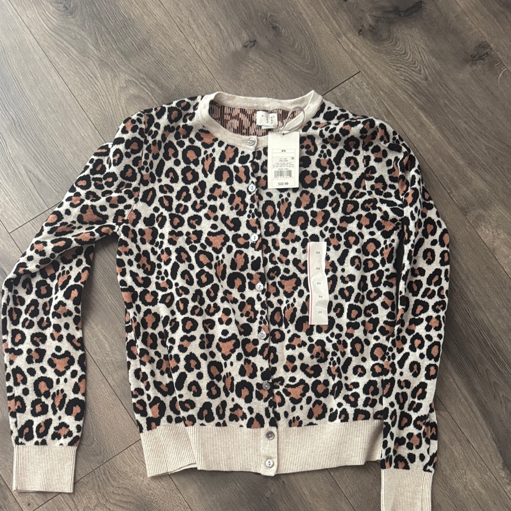 a new day Leopard Print Cardigan - Black, Brown, Cream